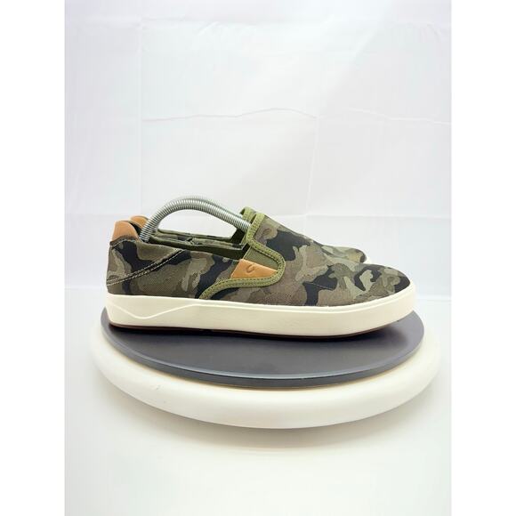 OLUKAI Lae'ahi Pa'i Mens Size 11 Slip On Camo Green Boat Shoes 10444-6ZKE NEW - Picture 4 of 10